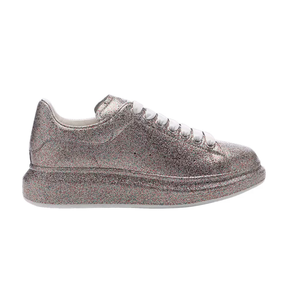 Alexander McQueen Women's Oversized Sneaker Silver Multi-Color Glitter