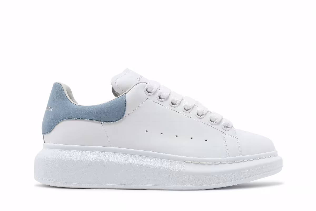 Alexander McQueen Women's Oversized Sneaker White Dream Blue 2020, view 2