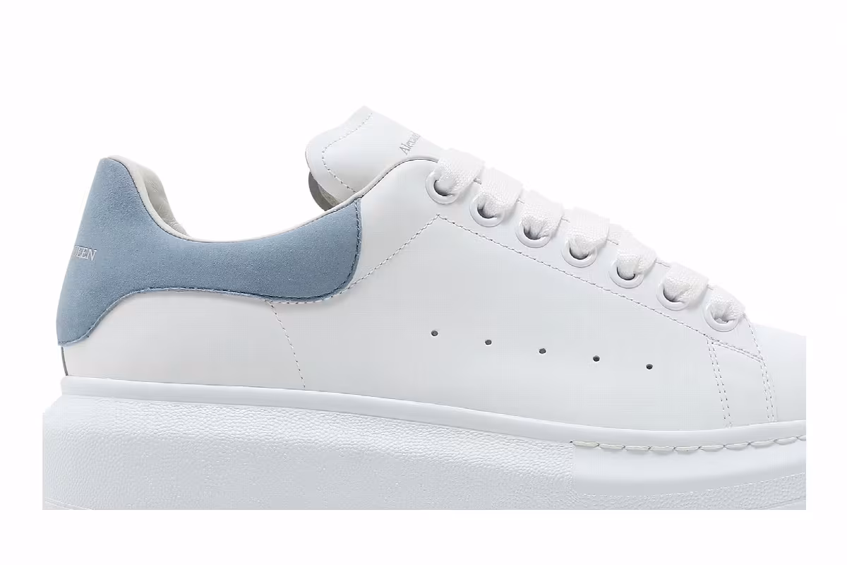 Alexander McQueen Women's Oversized Sneaker White Dream Blue 2020, view 3
