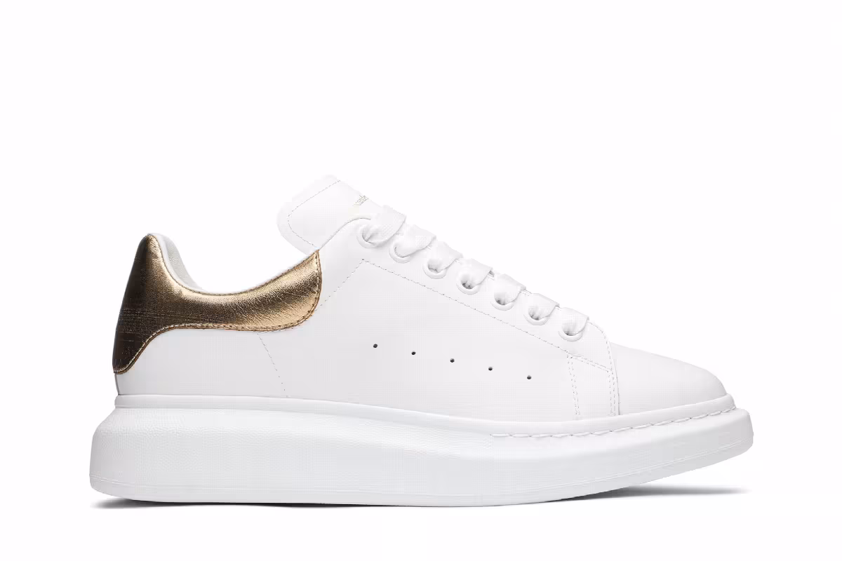 Alexander McQueen Oversized Sneaker White Gold, view 2