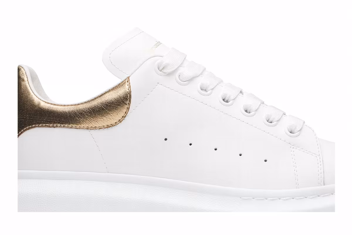 Alexander McQueen Oversized Sneaker White Gold, view 3