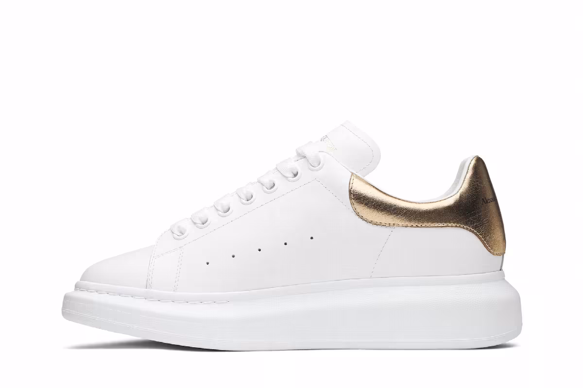 Alexander McQueen Oversized Sneaker White Gold, view 4