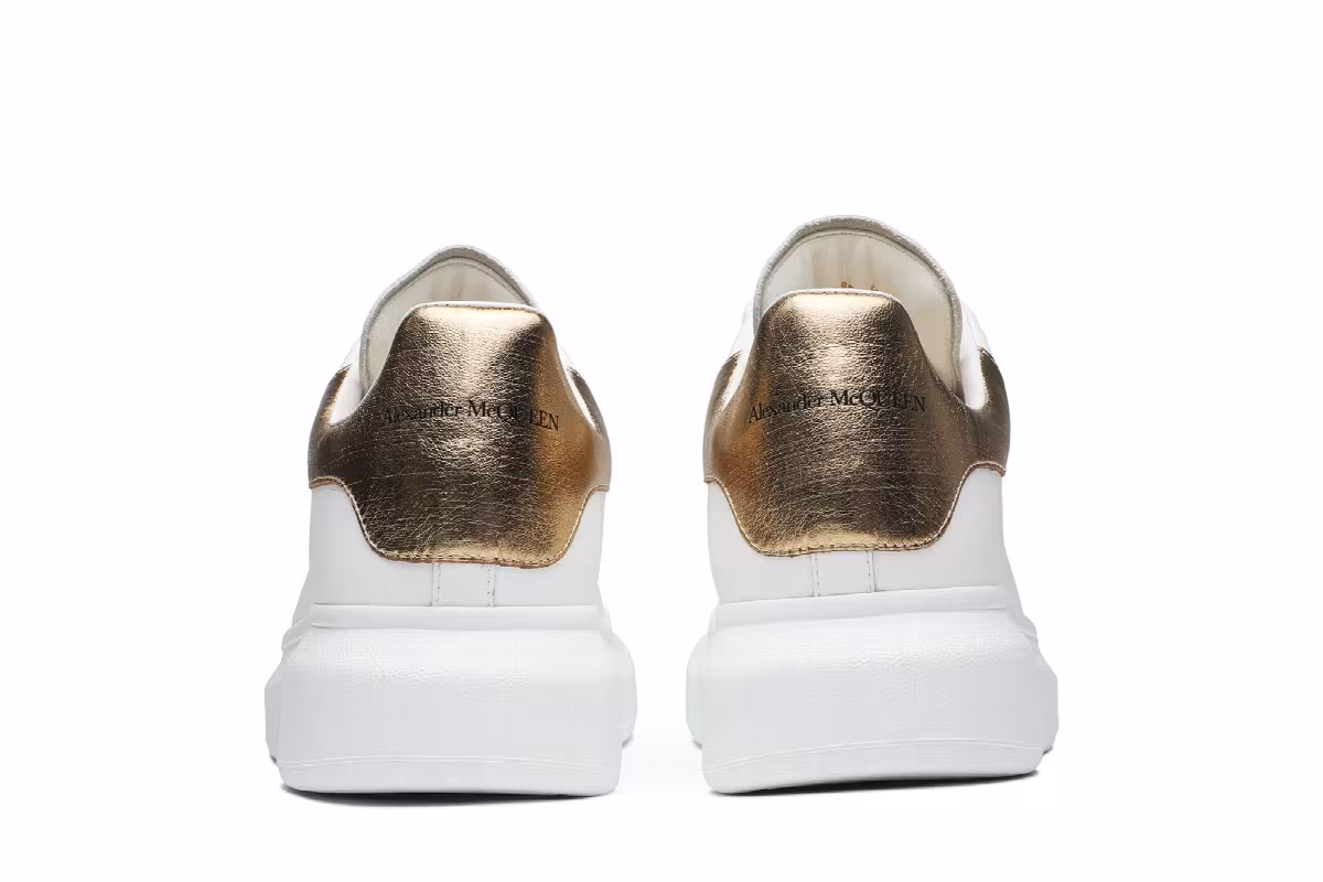 Alexander McQueen Oversized Sneaker White Gold, view 7
