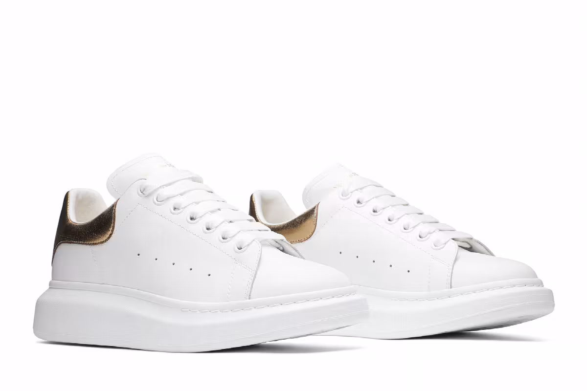 Alexander McQueen Oversized Sneaker White Gold, view 9