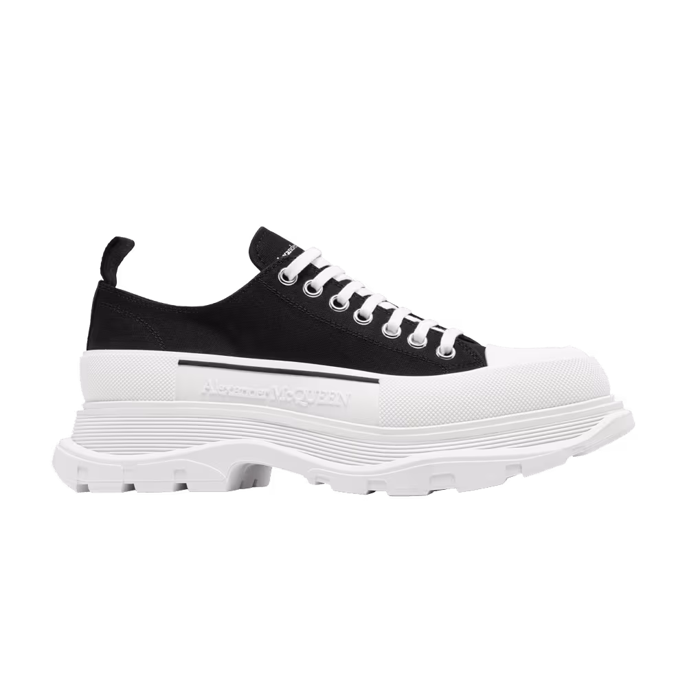 Alexander McQueen Tread Slick Lace Up Black White