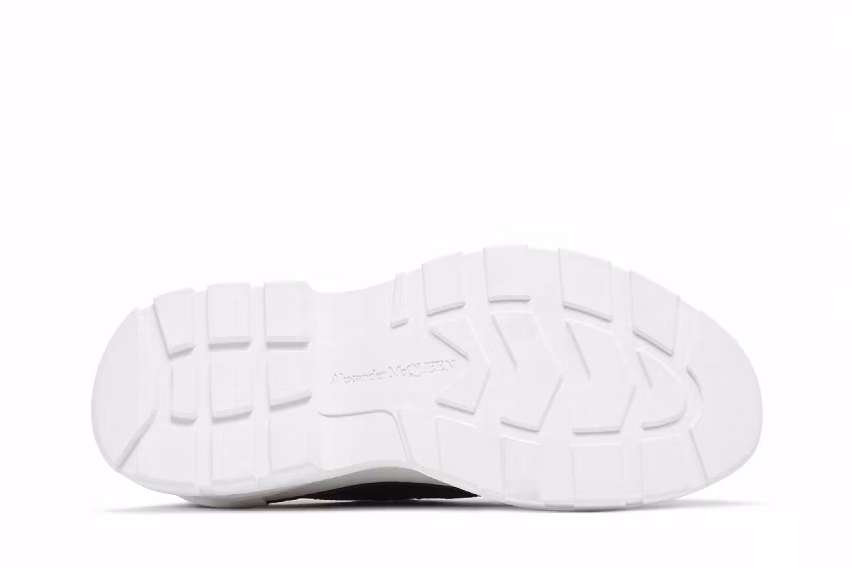 Alexander McQueen Tread Slick Lace Up Black White, view 5