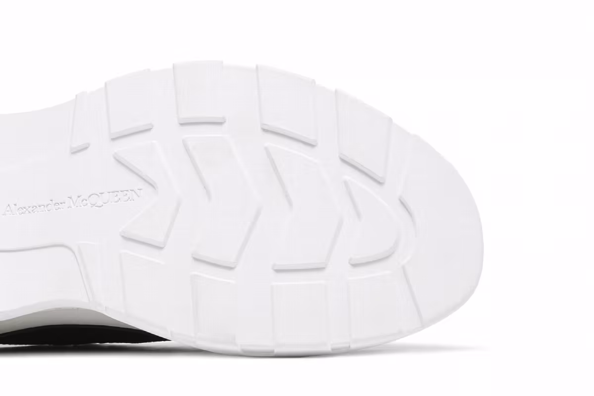 Alexander McQueen Tread Slick Lace Up Black White, view 6