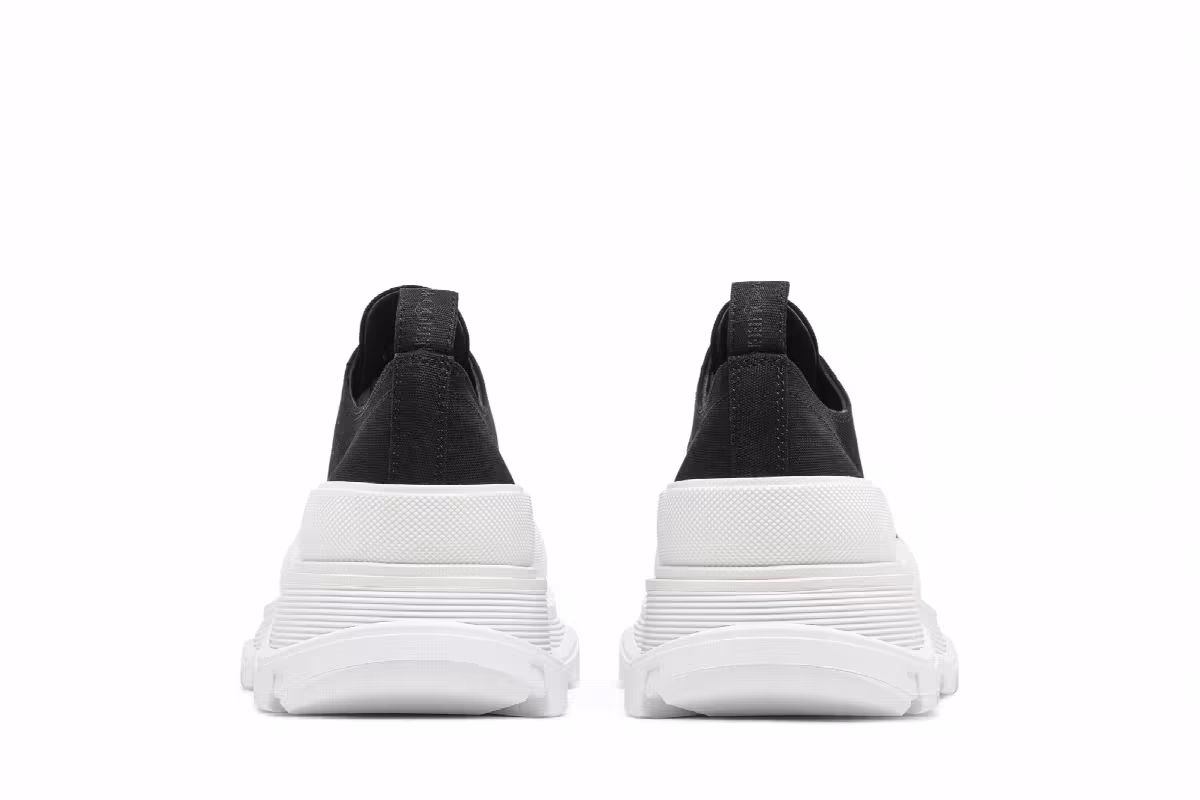 Alexander McQueen Tread Slick Lace Up Black White, view 7