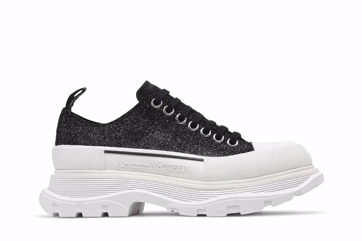 Alexander McQueen Women's Tread Slick Lace-Up Galaxy Black, view 2