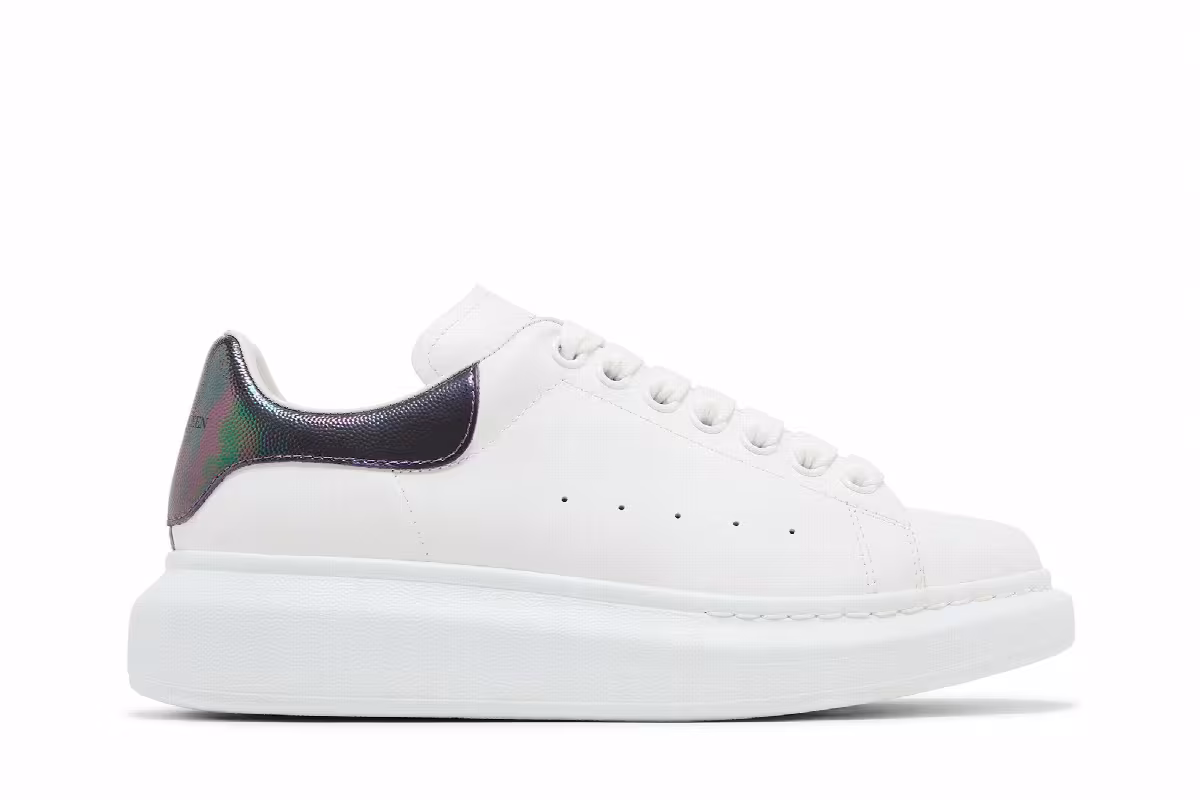 Alexander McQueen Women's Oversized Sneaker White Amethyst, view 2