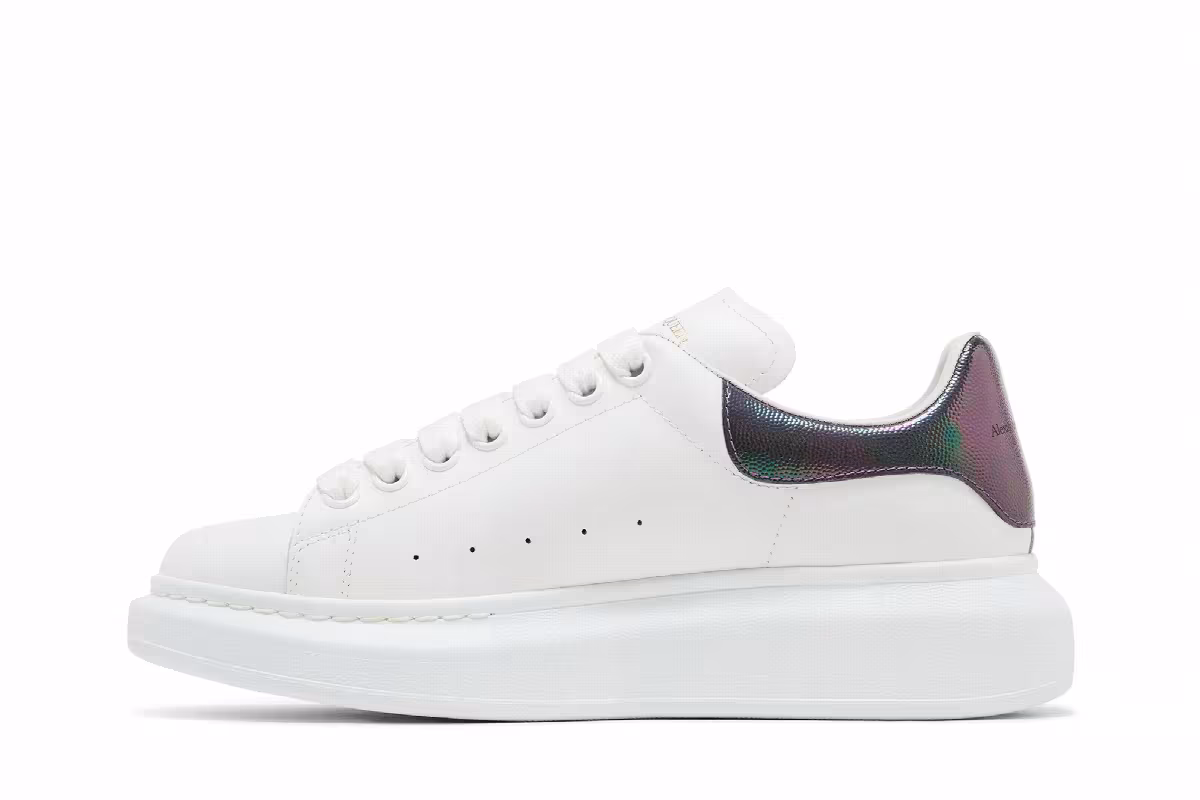 Alexander McQueen Women's Oversized Sneaker White Amethyst, view 4