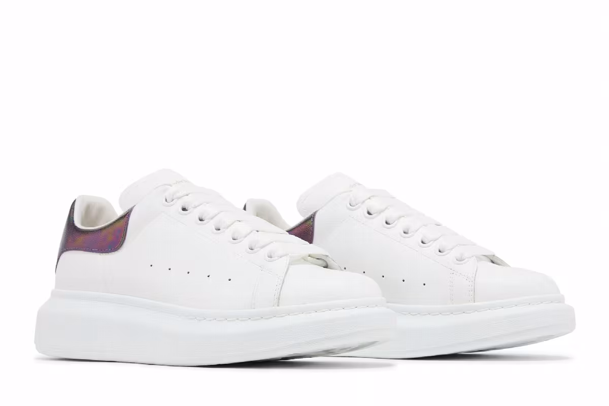 Alexander McQueen Women's Oversized Sneaker White Amethyst, view 9
