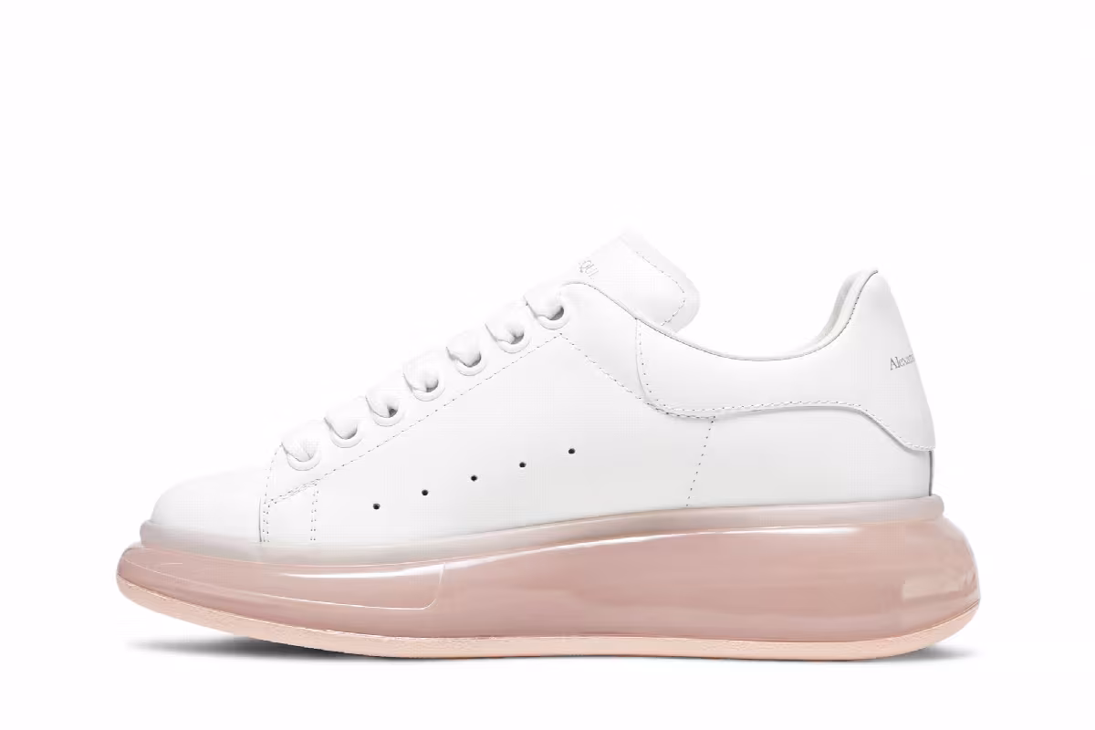 Alexander McQueen Women's Oversized Sneaker White Rose Gold, view 4