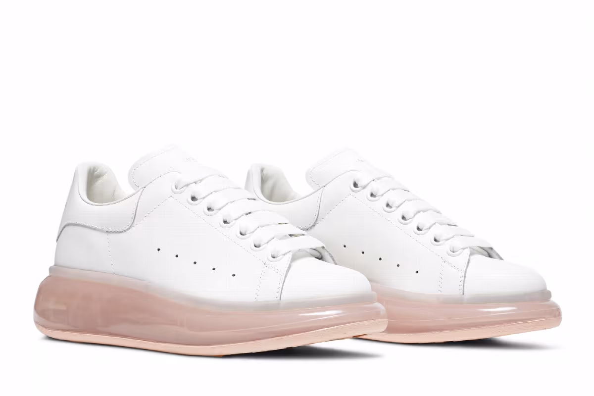 Alexander McQueen Women's Oversized Sneaker White Rose Gold, view 9
