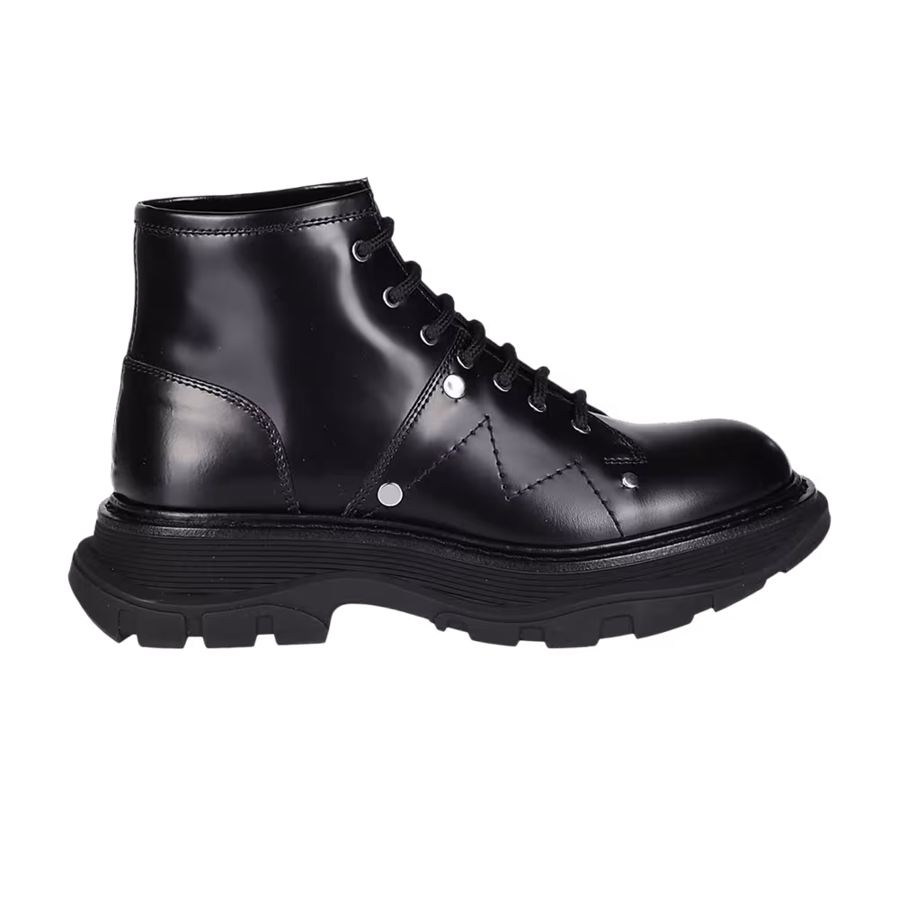 Alexander McQueen Women's Tread Slick Lace Up Boot Black