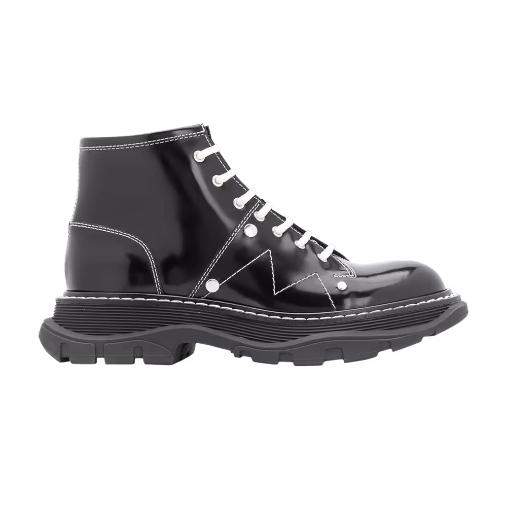 Alexander McQueen Women's Tread Slick Lace Up Boot Black