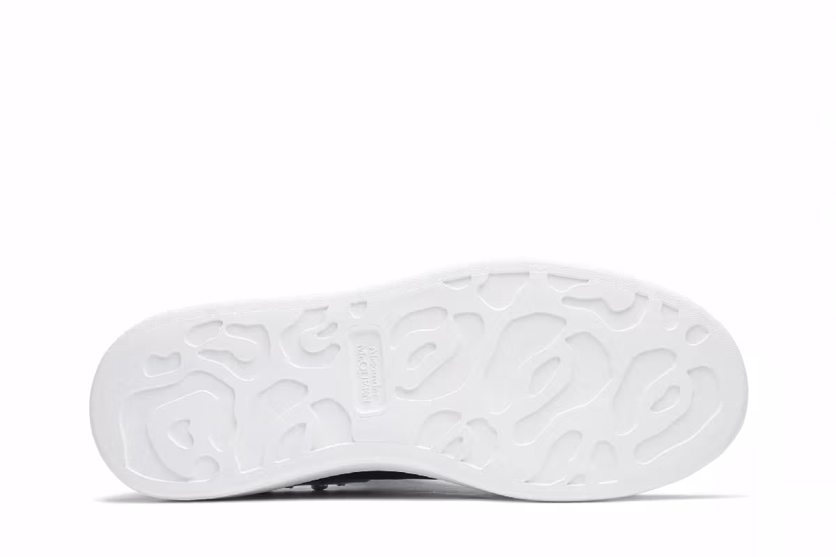 Alexander McQueen Studded Oversized Sneaker White Black, view 5