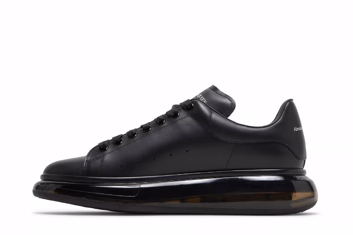 Alexander McQueen Oversized Sneaker Clear Sole - Black, view 4