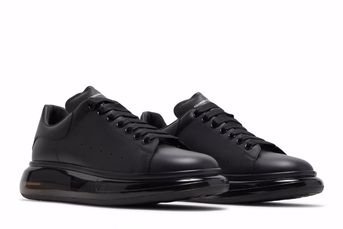 Alexander McQueen Oversized Sneaker Clear Sole - Black, view 9
