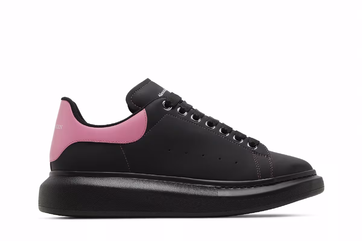 Alexander McQueen Oversized Sneaker Black Sugar Pink, view 2