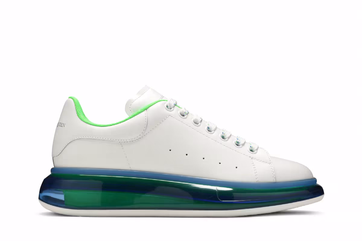 Alexander McQueen Oversized Sneaker Transparent Sole - White Blue, view 2