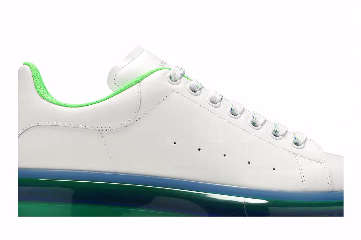 Alexander McQueen Oversized Sneaker Transparent Sole - White Blue, view 3