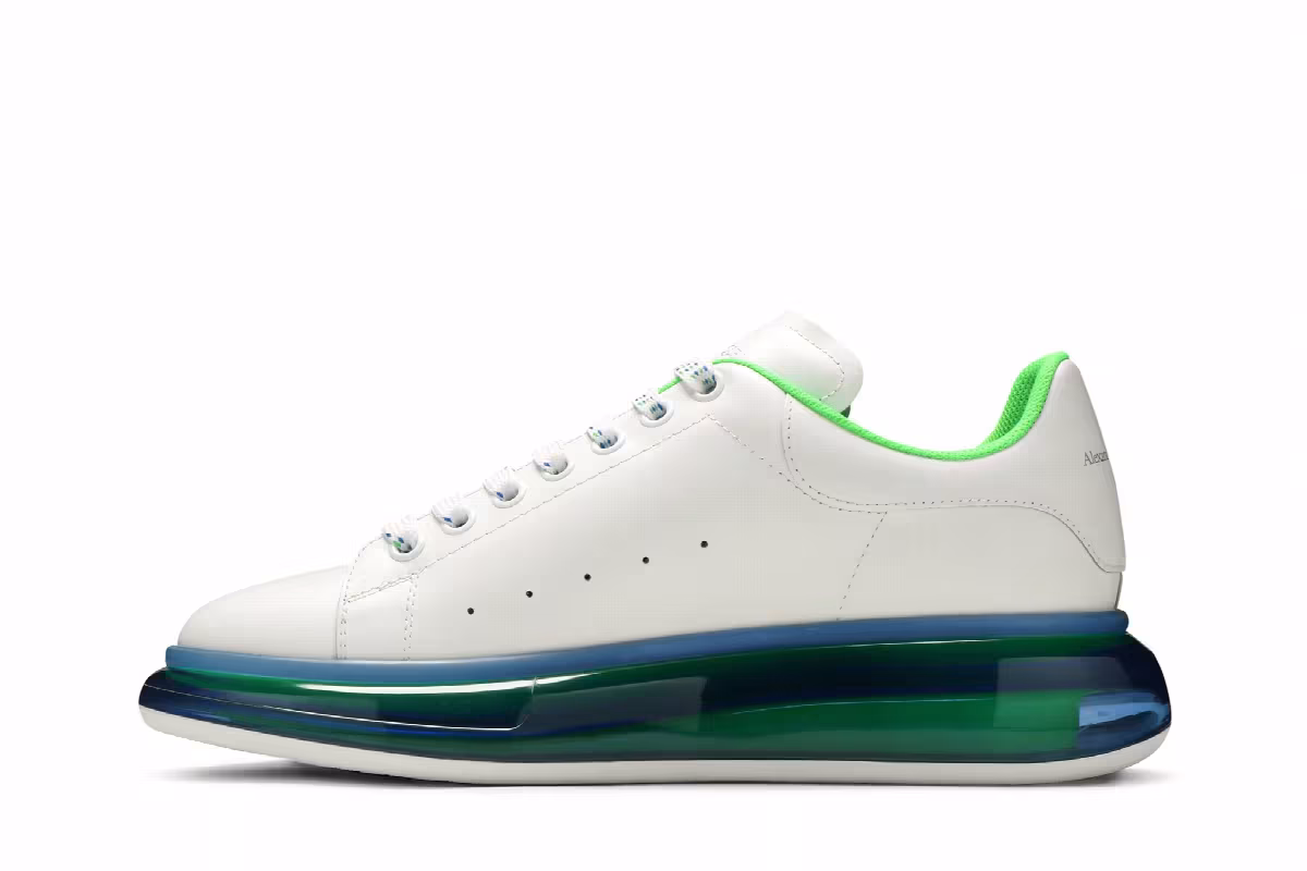 Alexander McQueen Oversized Sneaker Transparent Sole - White Blue, view 4