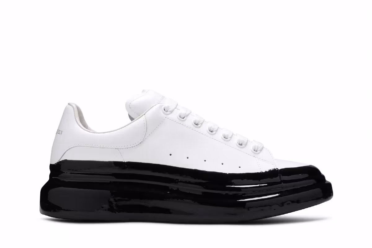 Alexander McQueen Oversized Sneaker Paint Dipped - White Black, view 2