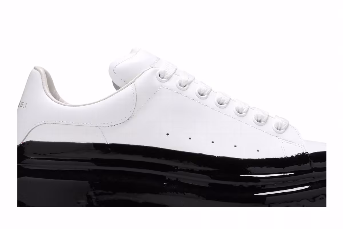 Alexander McQueen Oversized Sneaker Paint Dipped - White Black, view 3