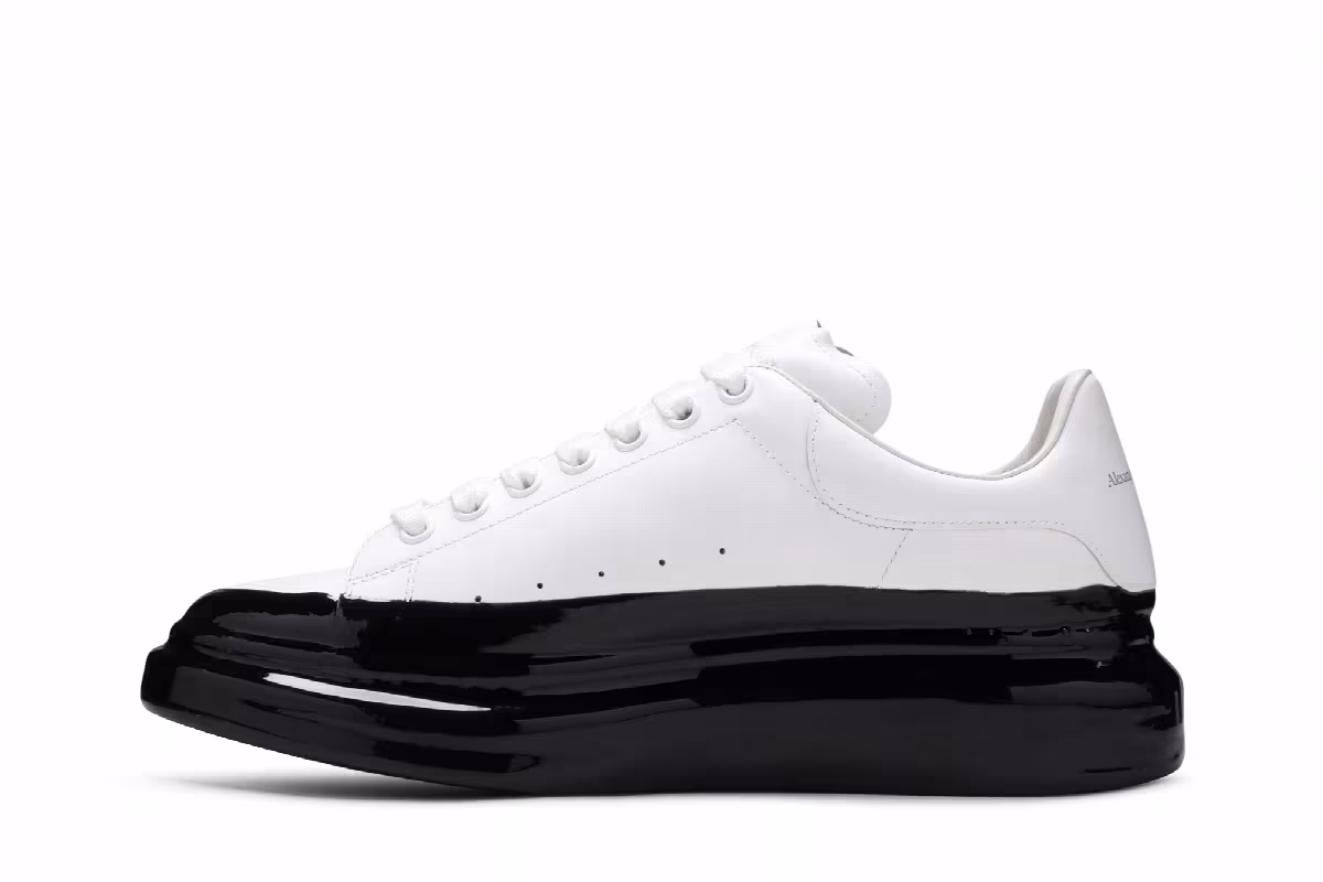 Alexander McQueen Oversized Sneaker Paint Dipped - White Black, view 4
