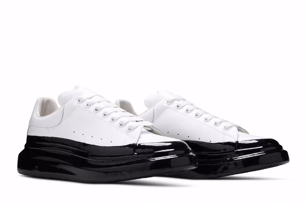 Alexander McQueen Oversized Sneaker Paint Dipped - White Black, view 9