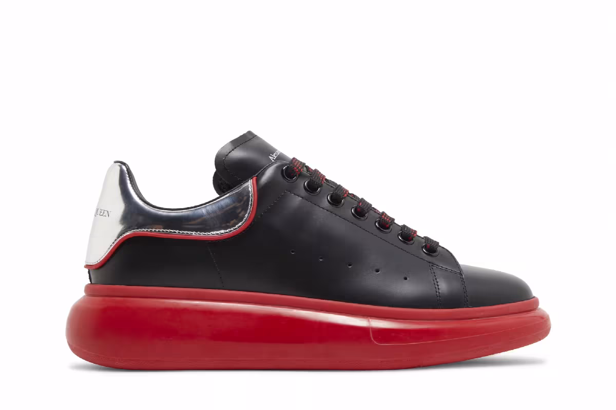 Alexander McQueen Oversized Sneaker Black Silver Lust Red, view 2