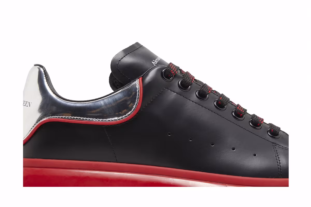 Alexander McQueen Oversized Sneaker Black Silver Lust Red, view 3