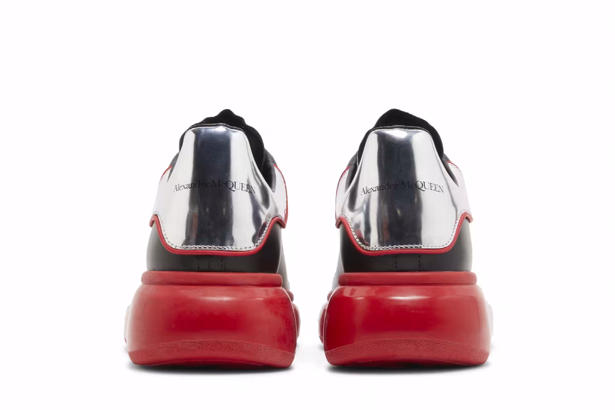 Alexander McQueen Oversized Sneaker Black Silver Lust Red, view 7