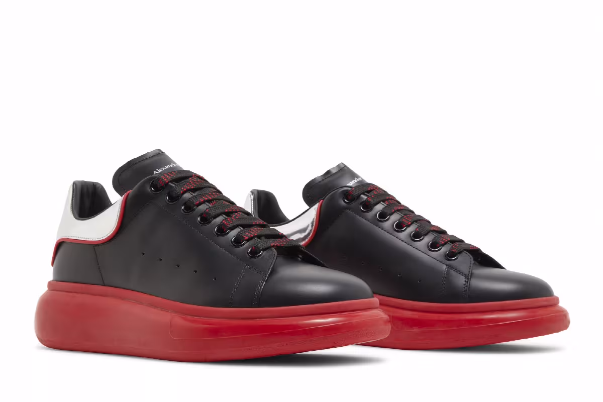 Alexander McQueen Oversized Sneaker Black Silver Lust Red, view 9