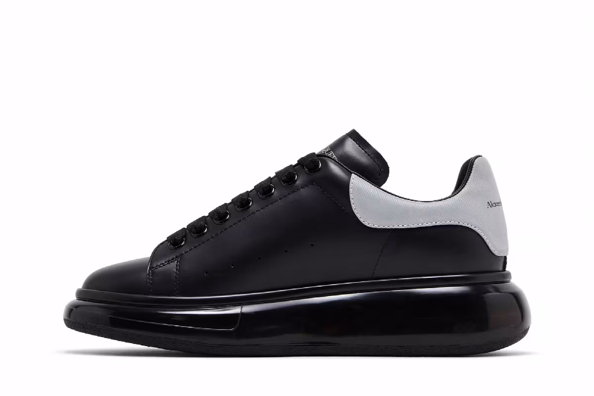 Alexander McQueen Oversized Sneaker Clear Sole - Black Grey, view 4
