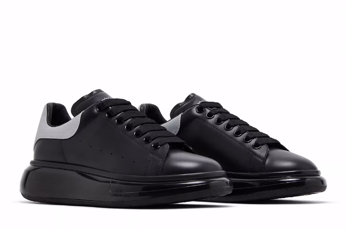 Alexander McQueen Oversized Sneaker Clear Sole - Black Grey, view 9