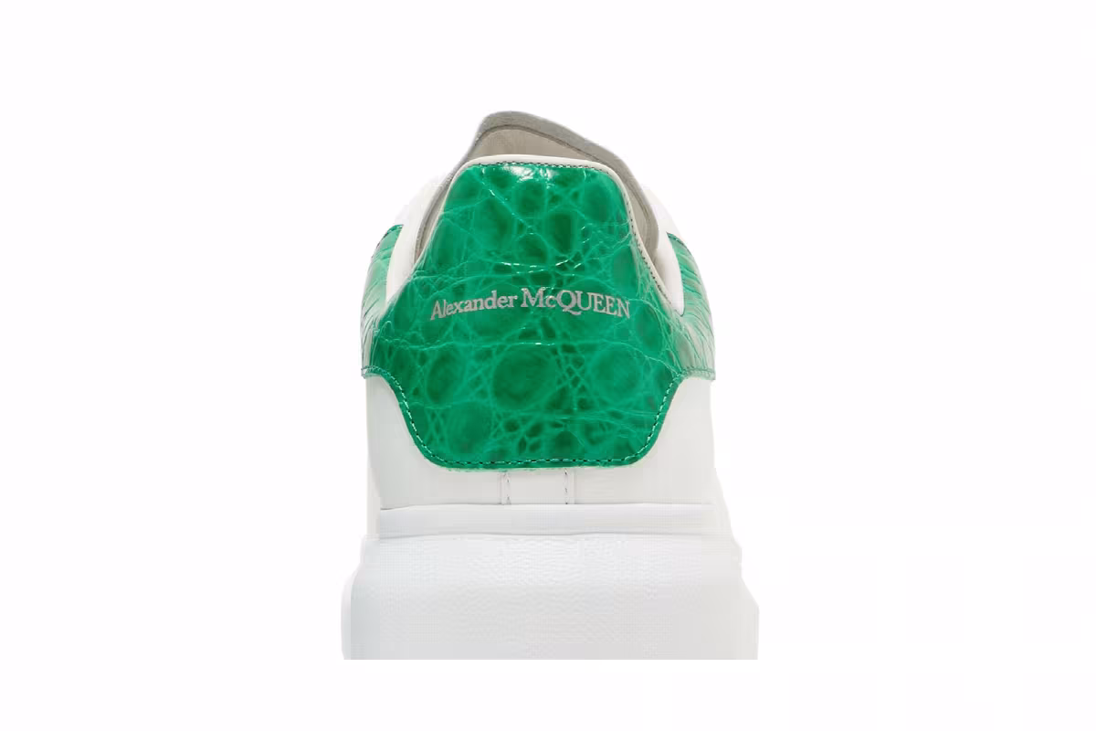 Alexander McQueen Oversized Sneaker Chrome Green Crocodile, view 8