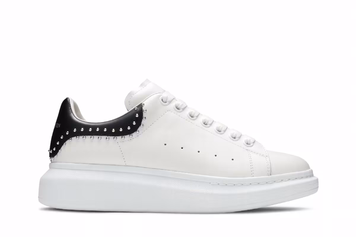 Alexander McQueen Oversized Sneaker White Studs, view 2