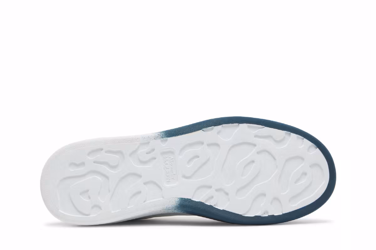 Alexander McQueen Oversized Sneaker White Emerald Green Spray, view 5