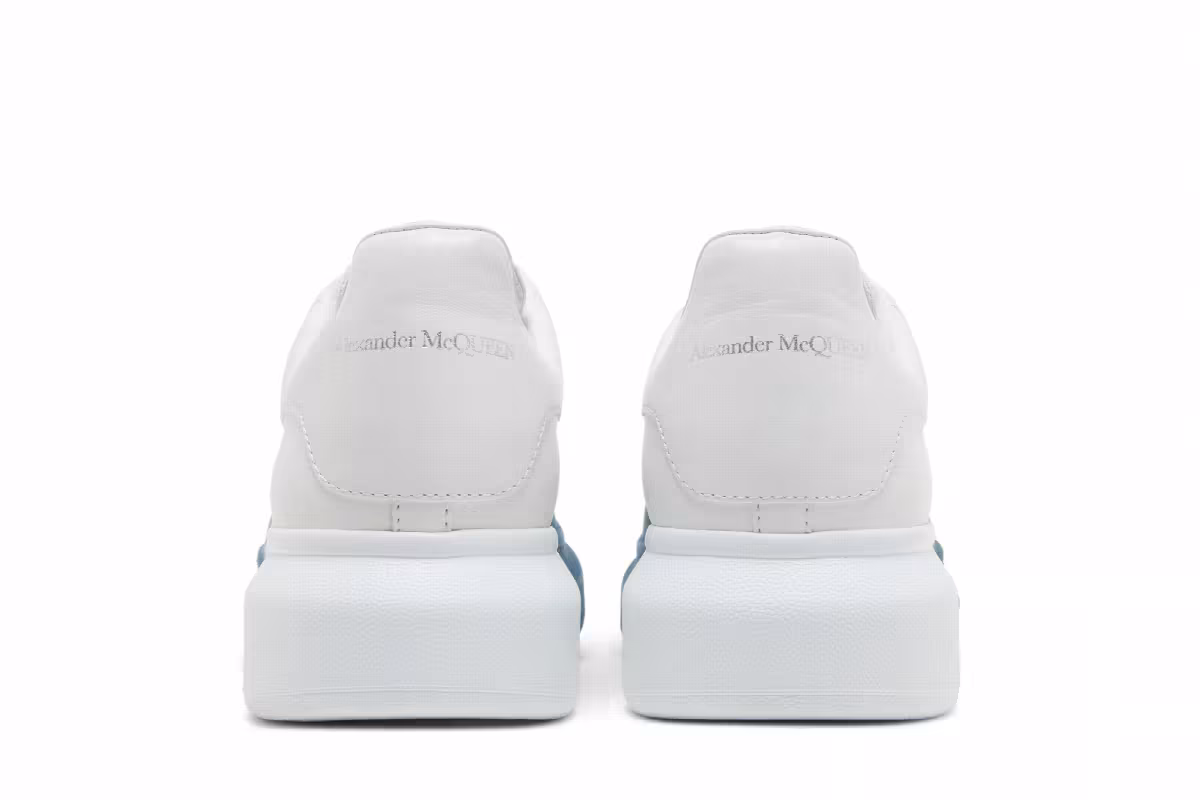 Alexander McQueen Oversized Sneaker White Emerald Green Spray, view 7