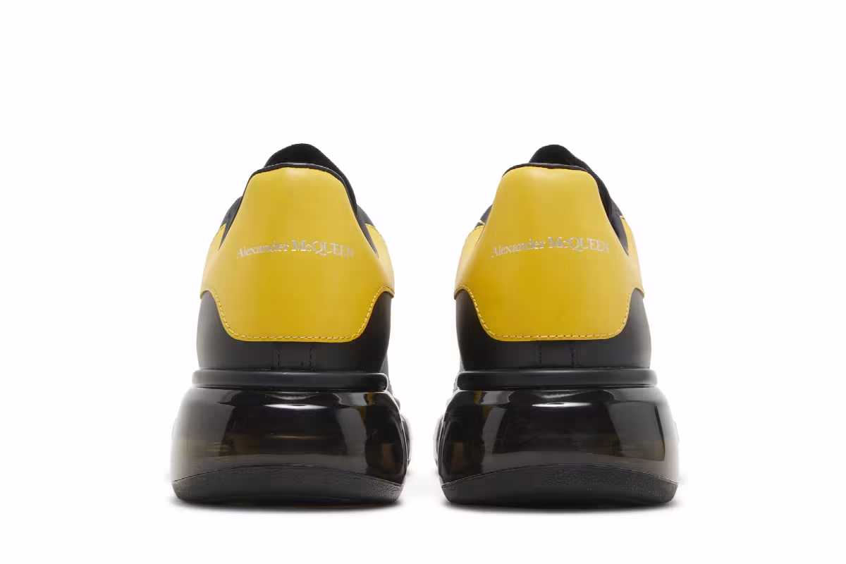 Alexander McQueen Oversized Sneaker Clear Sole - Black Pop Yellow, view 7