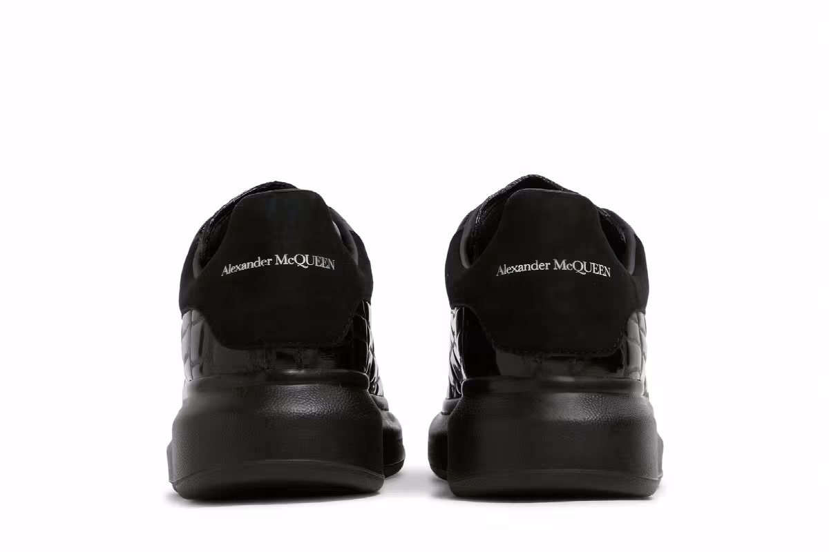 Alexander McQueen Oversized Sneaker Black Crocodile, view 7
