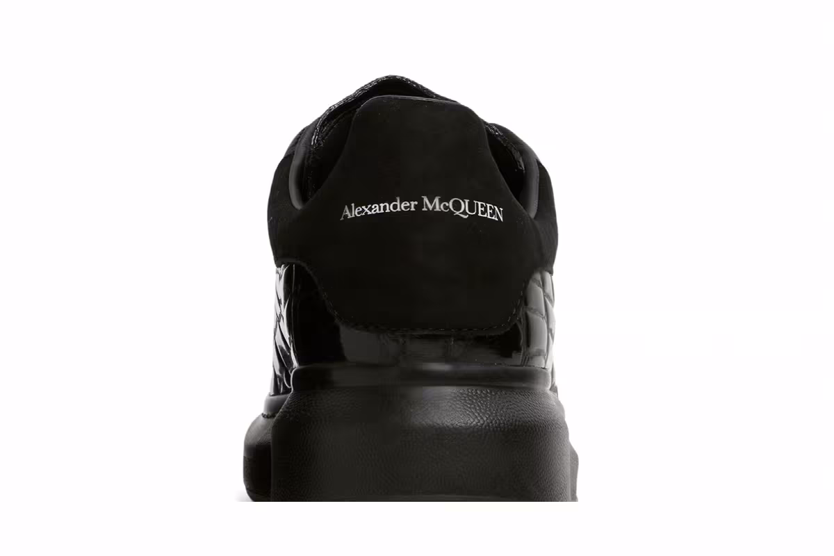 Alexander McQueen Oversized Sneaker Black Crocodile, view 8