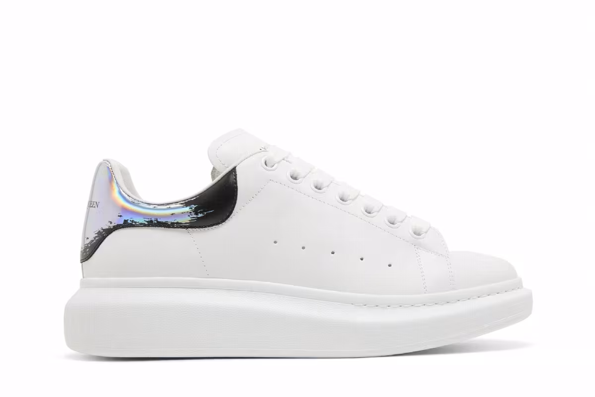 Alexander McQueen Oversized Sneaker White Silver, view 2