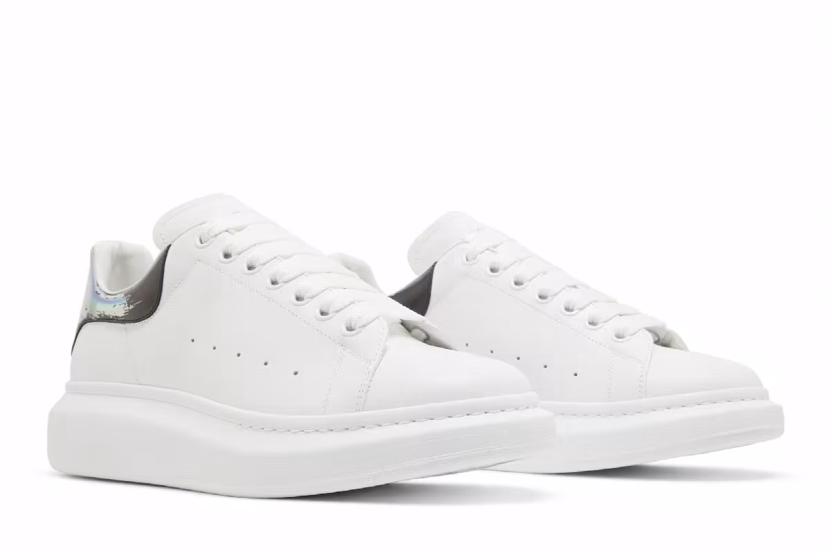 Alexander McQueen Oversized Sneaker White Silver, view 9