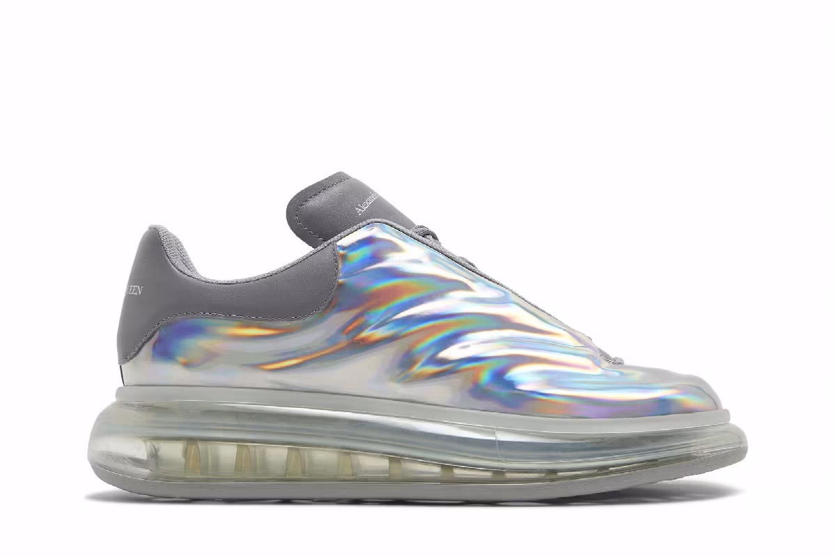 Alexander McQueen Oversized Sneaker Silver Iridescent, view 2