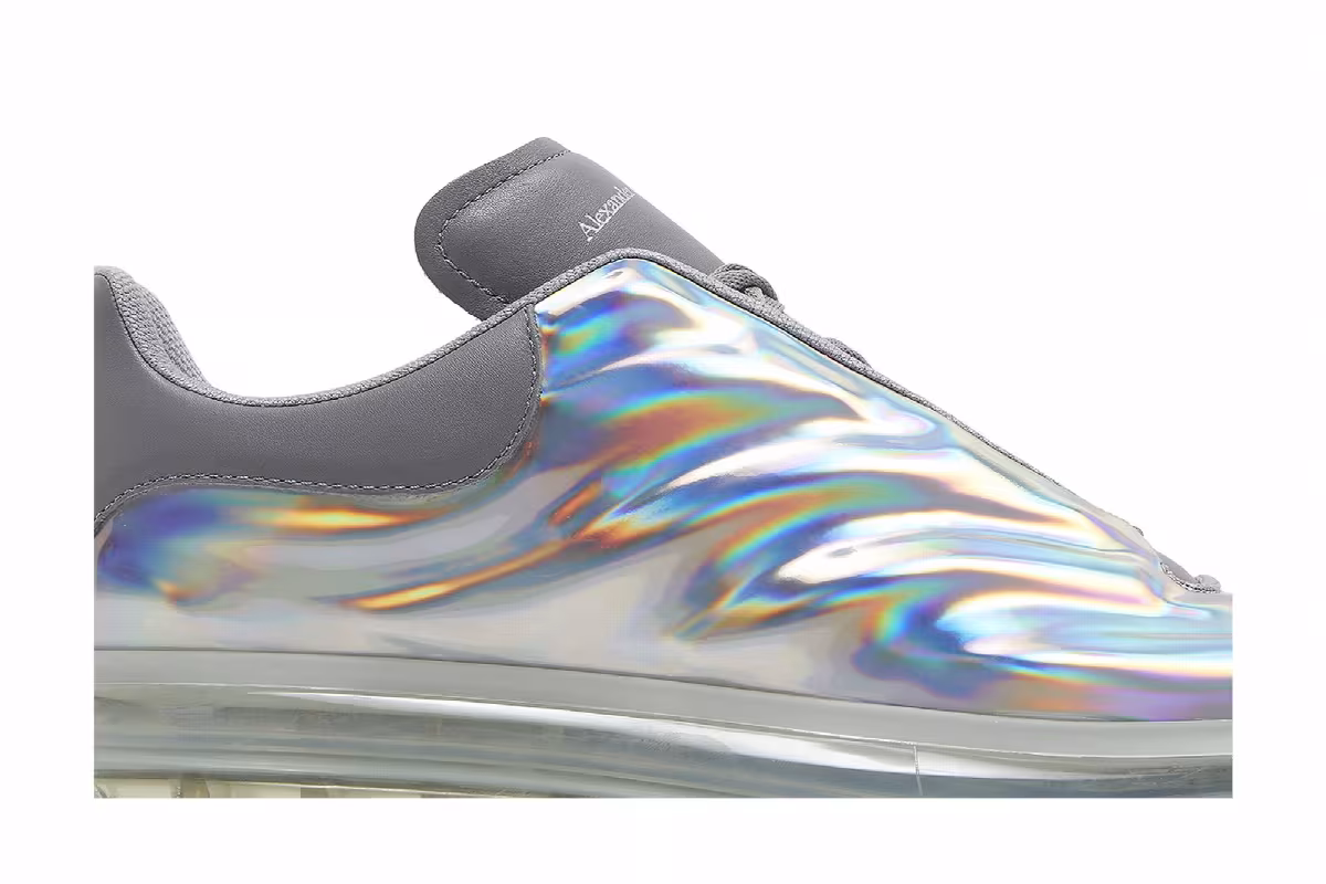 Alexander McQueen Oversized Sneaker Silver Iridescent, view 3