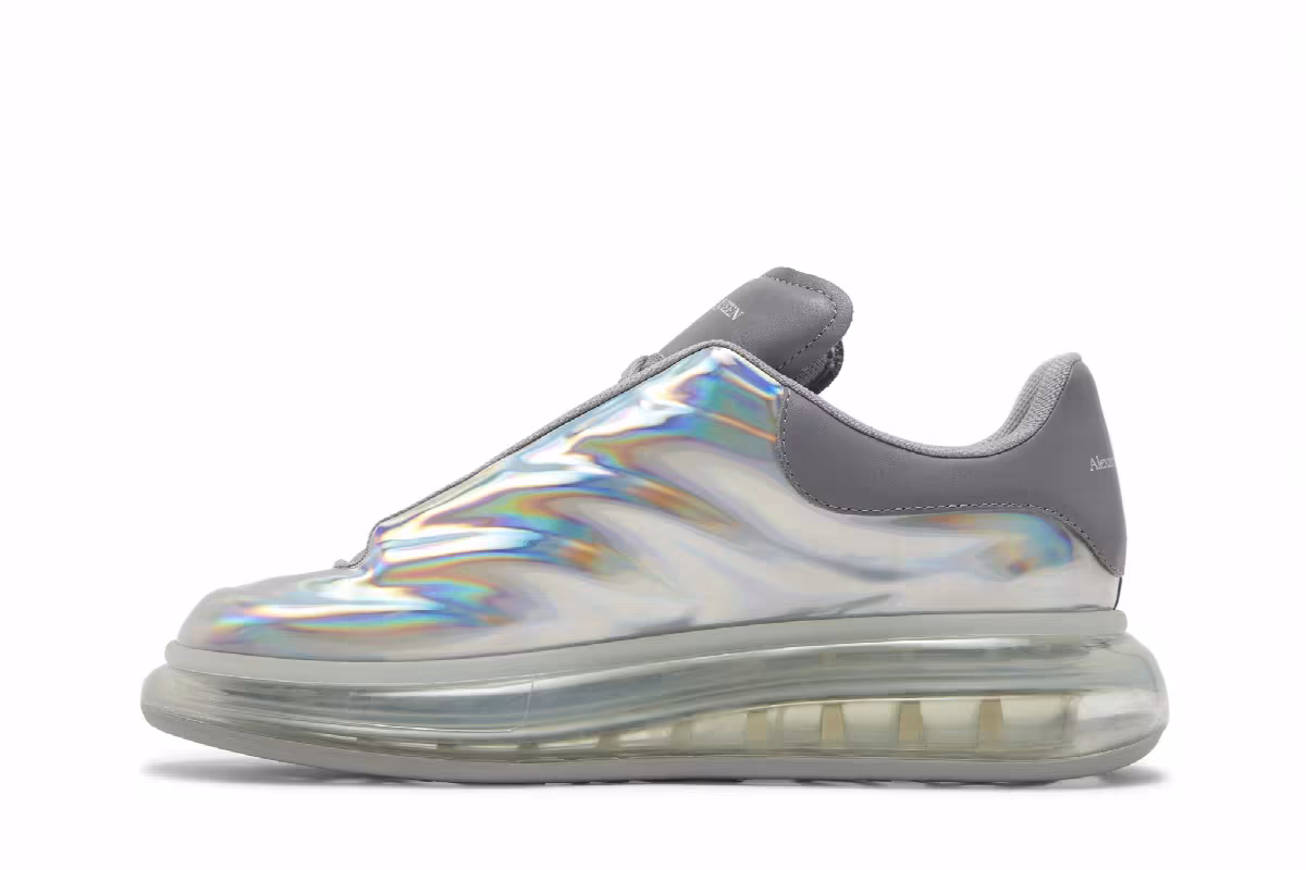 Alexander McQueen Oversized Sneaker Silver Iridescent, view 4