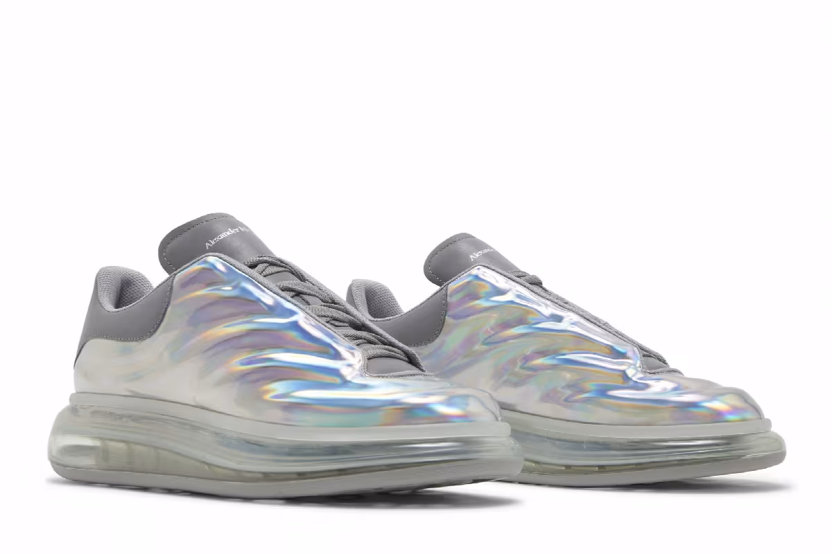 Alexander McQueen Oversized Sneaker Silver Iridescent, view 9